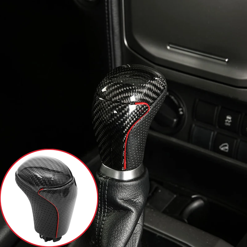 

Car Styling Accessories 1pcs For Toyota Land Cruiser Prado FJ150 2018 Carbon fiber Gear Shift Knob Stick Head