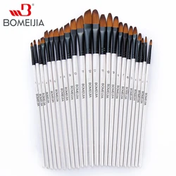 12pcs Nylon Hair Wooden Handle Watercolor Paint Brush Pen Set For Learning Diy Oil Acrylic Painting Art Paint Brushes Supplies