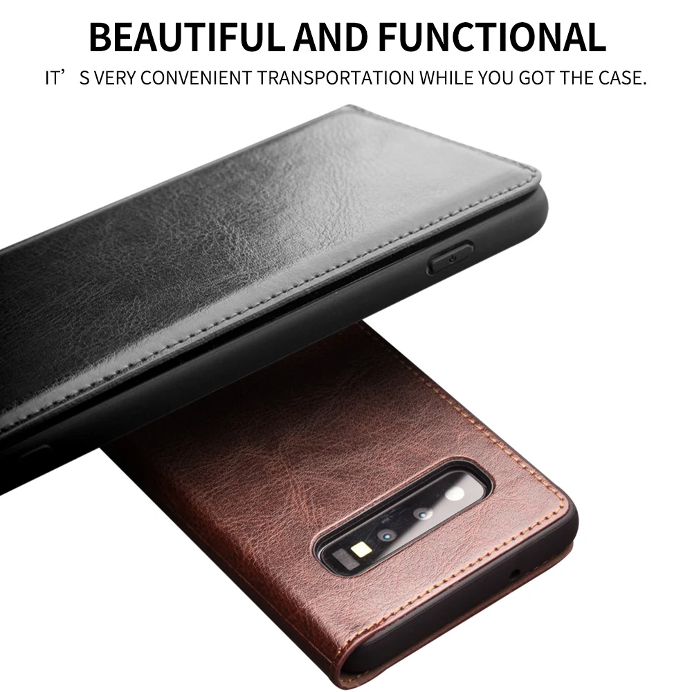 QIALINO Genuine Leather Cover for Samsung Galaxy S22 Plus Luxury Ultrathin Card Slot Case for  S20 S21 S22 Ultra Plus