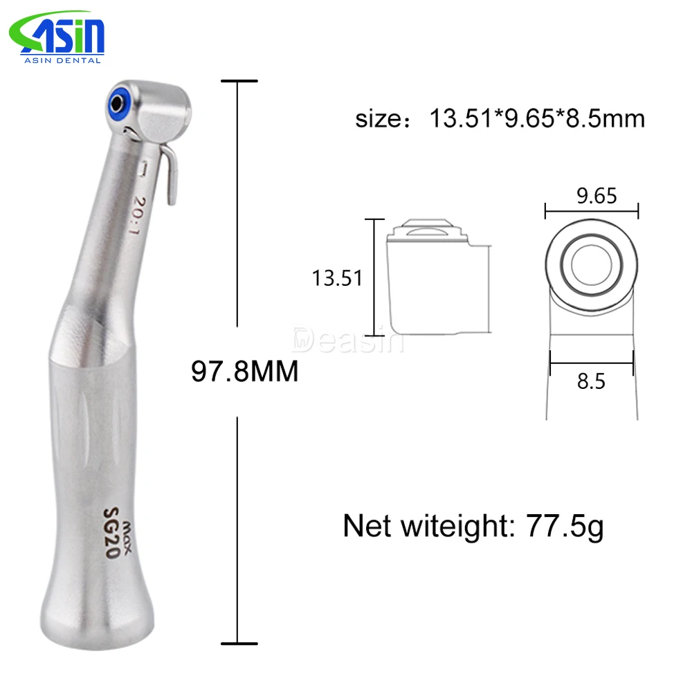 Dental MAX SG20 Surgery Implant Handpiece 20:1 Reduction Contra Angle Low Speed Push Button teeth whitening pen