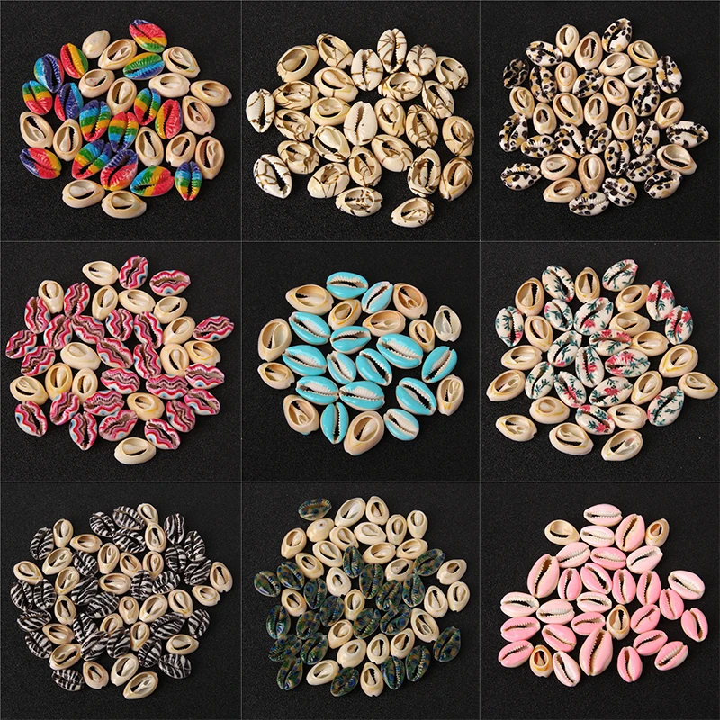 Multicolor Natural Shell Loose Spacer Beads Oval Shape DIY Shell Charm Beads for Jewelry Making Bracelet Necklace Accessries