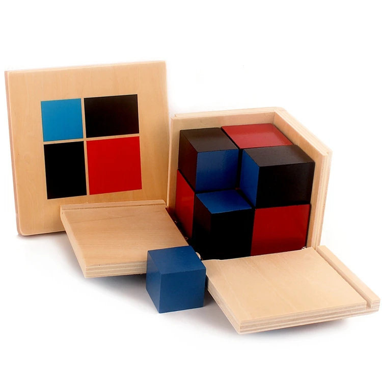 Montessori Rekenen Algebraïsche Binomiale Kubus Trinomiale Kubus Houten Speelgoed Wiskunde Materialen voor Elementair Houten Wiskunde Speelgoed