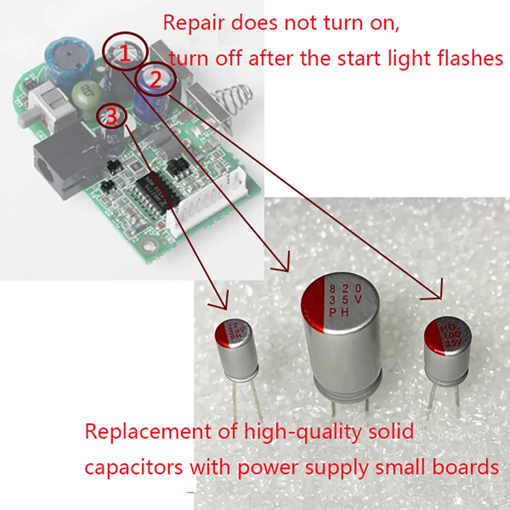 For Sega Game Gear GG high bright screen game console power board solid capacitor   replacement does not turn on repair