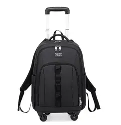 Men travel Trolley backpack bag women carry on luggage backpack bag on wheels wheeled backpack Oxford Travel Rolling Baggage Bag