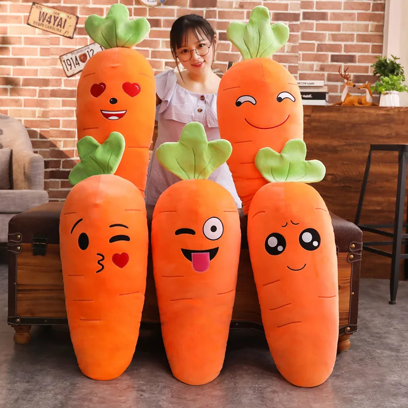 45/70/90cm Cretive Simulation Plant Plush Toy Stuffed Carrot Stuffed With Down Cotton Super Soft Pillow Lovely Gift For Girl