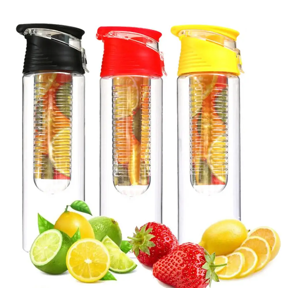 28oz Infuser Sport Water Bottle Fruit Filter Cup Fruit Infuser Water Bottle With Flip-Top Handle Healthy Hydration Reusable