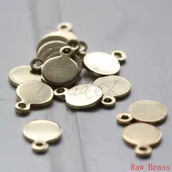 DIY Supply-Solid Brass Finding - Tag - Round - Disc 11.8x8.5mm (3595C)