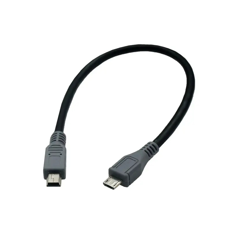 25cm 0.5m 1m cavo da Micro USB a Mini USB OTG convertitore da maschio a maschio adattatore ricarica dati Mini cavo di prolunga USB a 5 pin