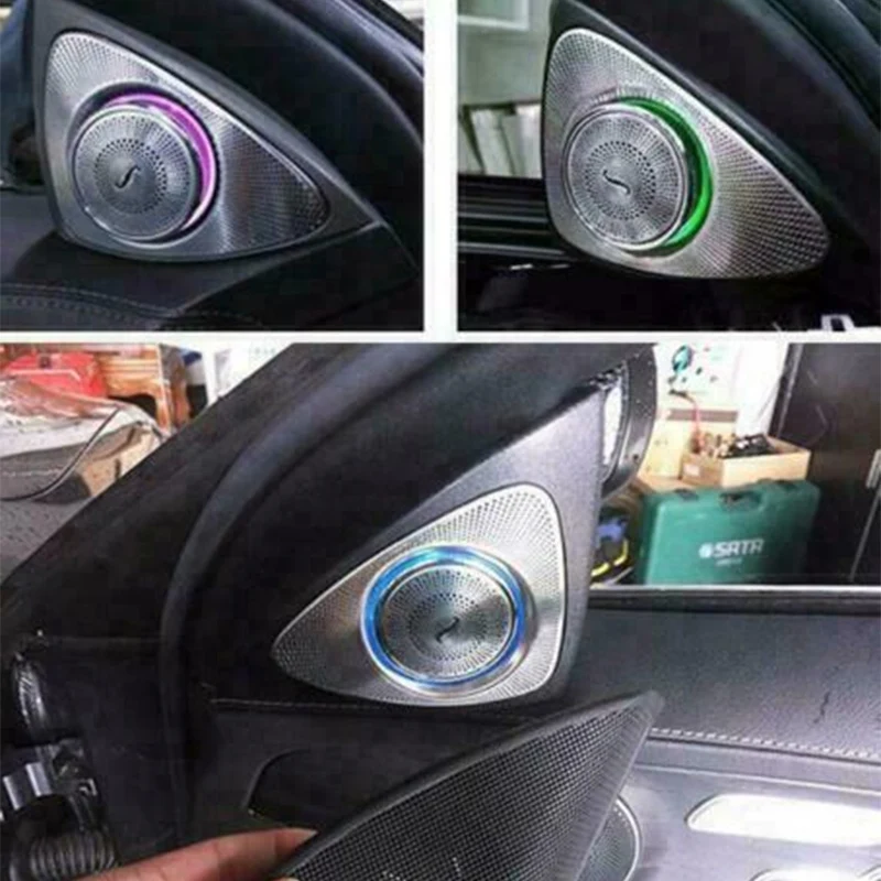 For Benz Mercedes- W222 S Calss 2014 ~ 2019 Car Accessories Interior 7 / 64 Color Led Ambient Light 3D Rotary Tweeter Speaker