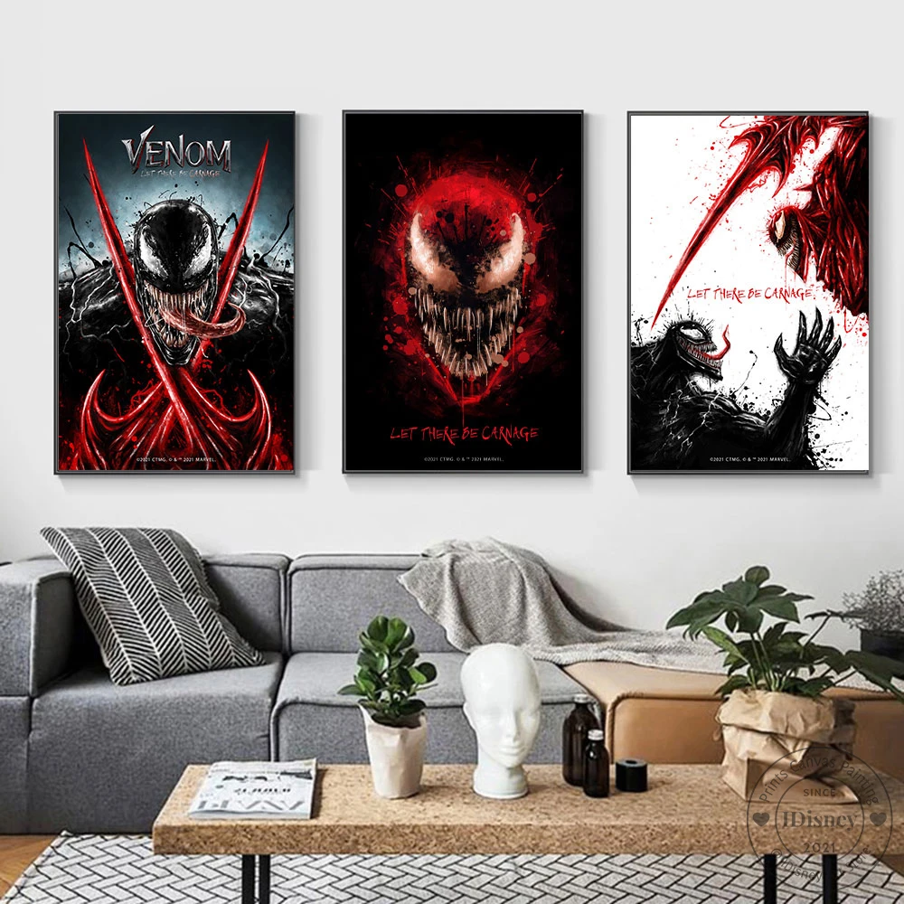 

Marvels Venom Movie Poster Let There Be Carnage Prints Canvas Painting 2021 Films Pictures Wall Art For Living Room Home Decor