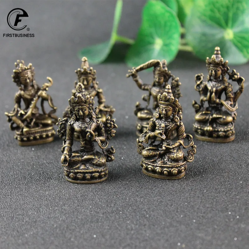 Antique Brass Buddha Nepal Statue Home Decorations Craft Accessories for Living Room Copper Tibetan Buddhism Figurines Ornament