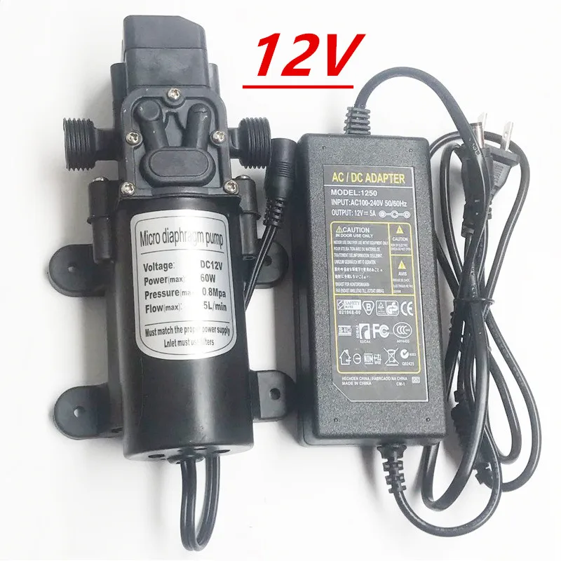 12V  Agricultural Electric Water Pump Black Micro High Pressure Diaphragm Water Sprayer Car Wash