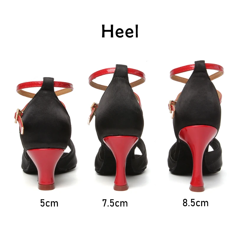 Latin Dance Shoes For Women Girls Tango Ballroom Dance Shoe High Heel Soft Satin Dancing Shoes 5/7/8.5cm Ballroom Dance Sandals