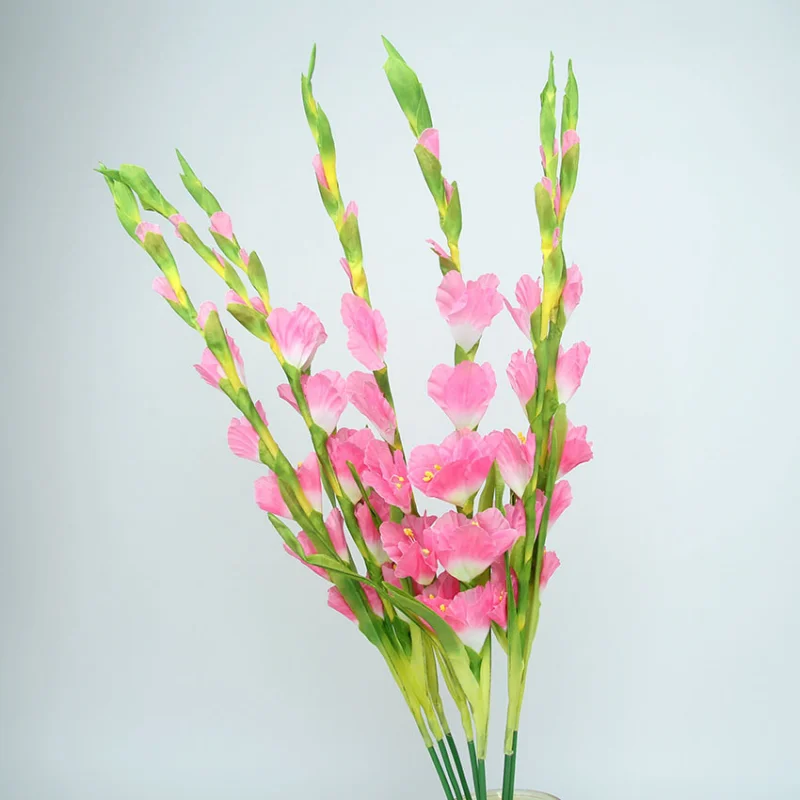 1pc 8 heads Iris gladiolus Long Branch Artificial Silk Flowers for Home Desktop decoration Party Wedding Hall Fake Flowers