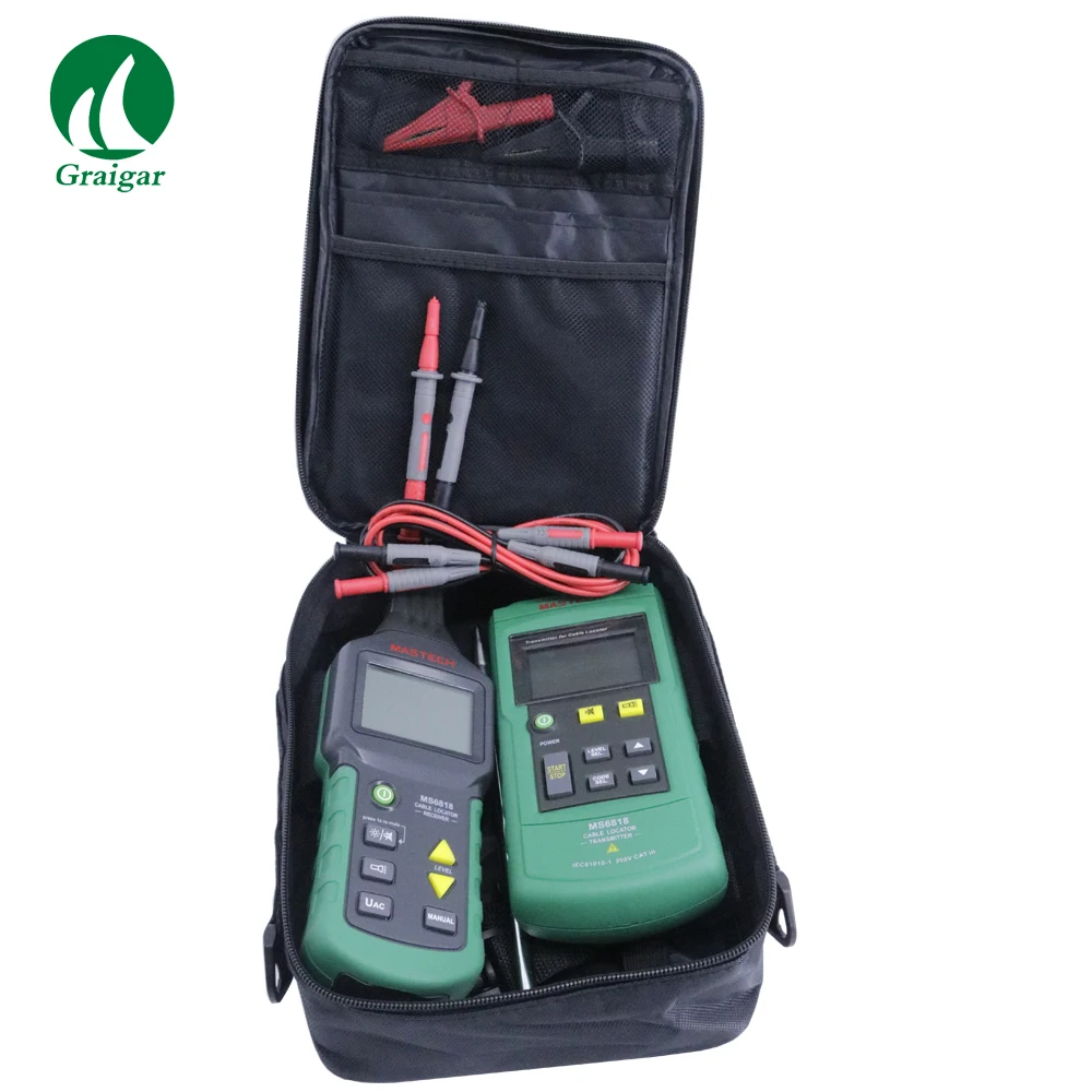 Rastreador de cables profesional portátil MS6818, localizador de tuberías de Metal, Detector, rastreador de línea, voltaje de 12 ~ 400V