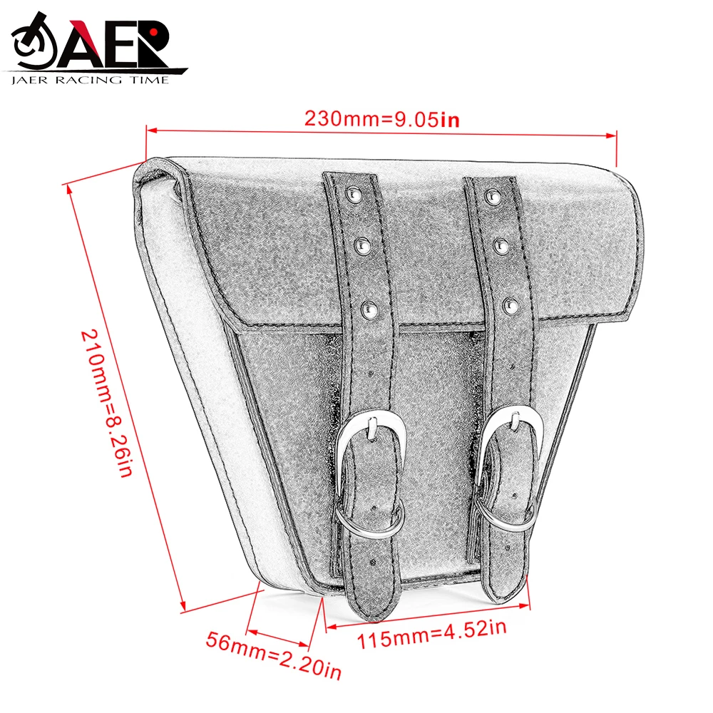 JAER-Universal Hanging Saddle Bag, elegante prático PU Leather Tool Storage, motocicleta cauda face, resistente ao desgaste, grande capacidade,