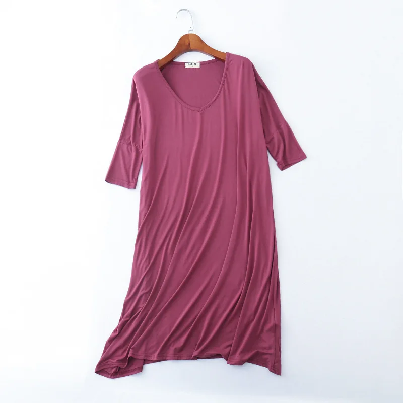 Plus Size 8XL 120kg Women Modal Nightgowns Summer Solid Color Nightshirts Lady Casual Nightdress Women Homedress