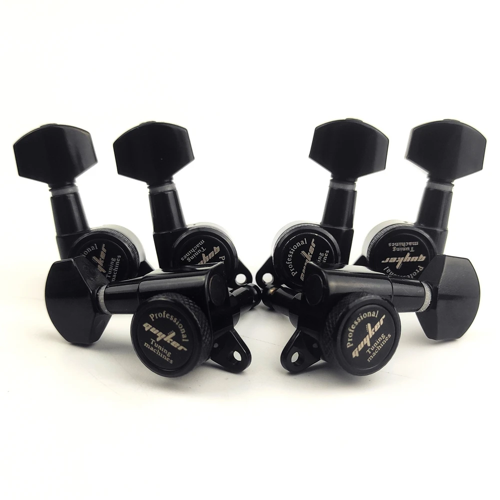 Guyker Guitar Locking Tuners -1:18 Lock String Tuning Key Pegs Machine Head Replacement for ST TL SG LP- Antique Black