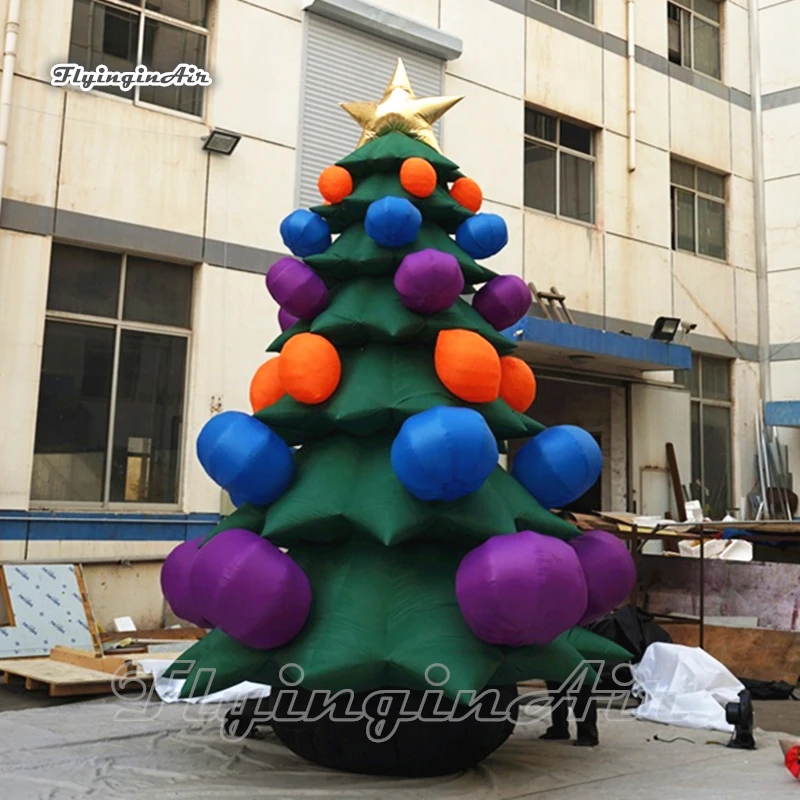 Outdoor Inflatable Christmas Tree 5m Height Huge Air Blown Xmas Treen Model With Ornaments For House Outdoor Decoration