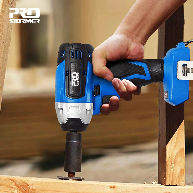 20V Brushless Electric Impact Wrench Cordless 300NM Max Torque Socket 1/2 inch Wrench Bare Tool Only By PROSTORMER