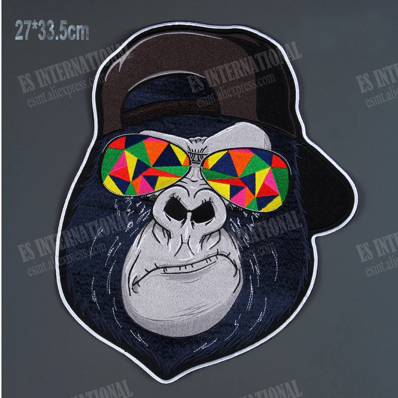 

13,6-дюймовые солнцезащитные очки Gorilla, пришитые большие нашивки с вышивкой для куртки, жилета на спине, мотоцикла, байкера