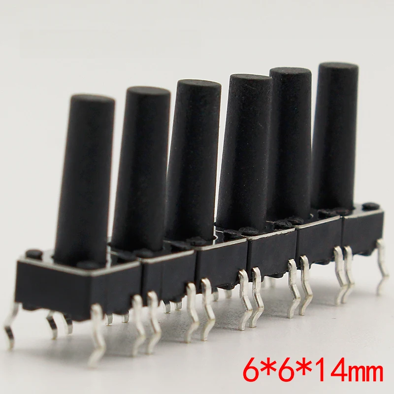 50pcs/lot 6x6x14MM 4PIN G97 Tactile Tact Push Button Micro Switch Direct Self-Reset DIP Top Copper  Russia