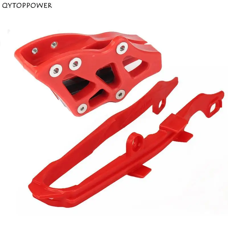 Red Swingarm Chain Guide Guard With Chain Slider Guard Protector For Honda CR CRF 125 250 450 R X 2000-2007 Dirt Bike Motocross