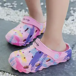 Tamancos de praia infantil, sandálias, sapatos de praia, cores de grife, meninos e meninas, sandálias plus size, 24-40, verão, novo, 2022