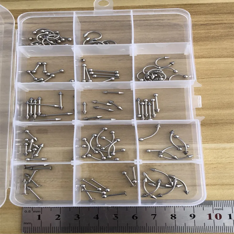

Wholesale Mix 14style 316L Tragus Barbell Body Piercing Fashion Jewelry Whith Box T
