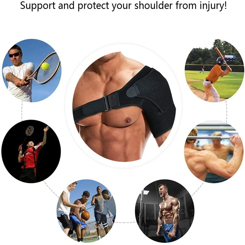 Prawy/lewy ściągacz na ramię z podkładką dociskową regulowany pasek na ramię Protector Wrap do zwichnięcia ścięgna AC Joint — zdjęcie 4