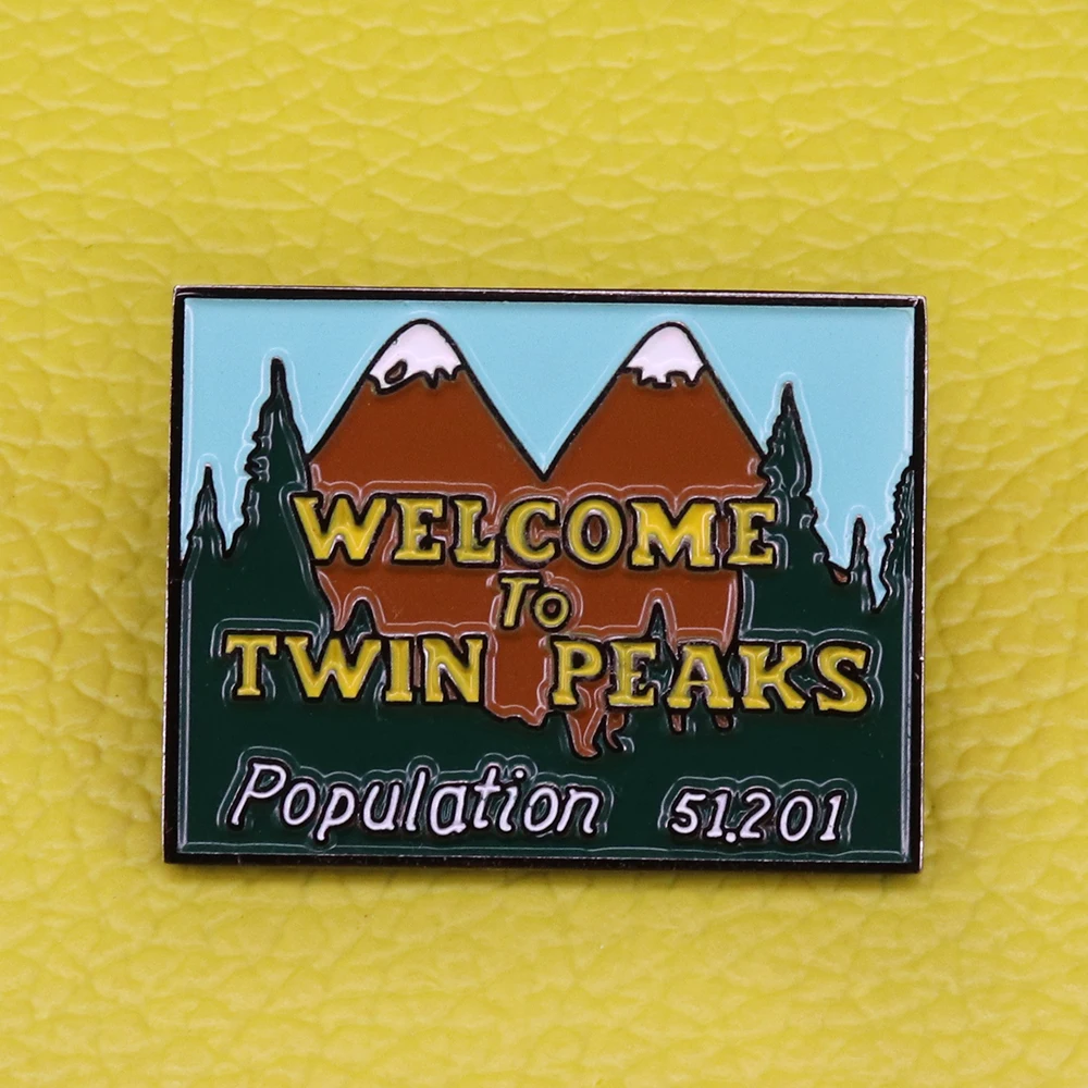 Welcome To Twin Peaks Enamel Pin Indicator Brooch David Lynch TV show badge travellers\' accessory