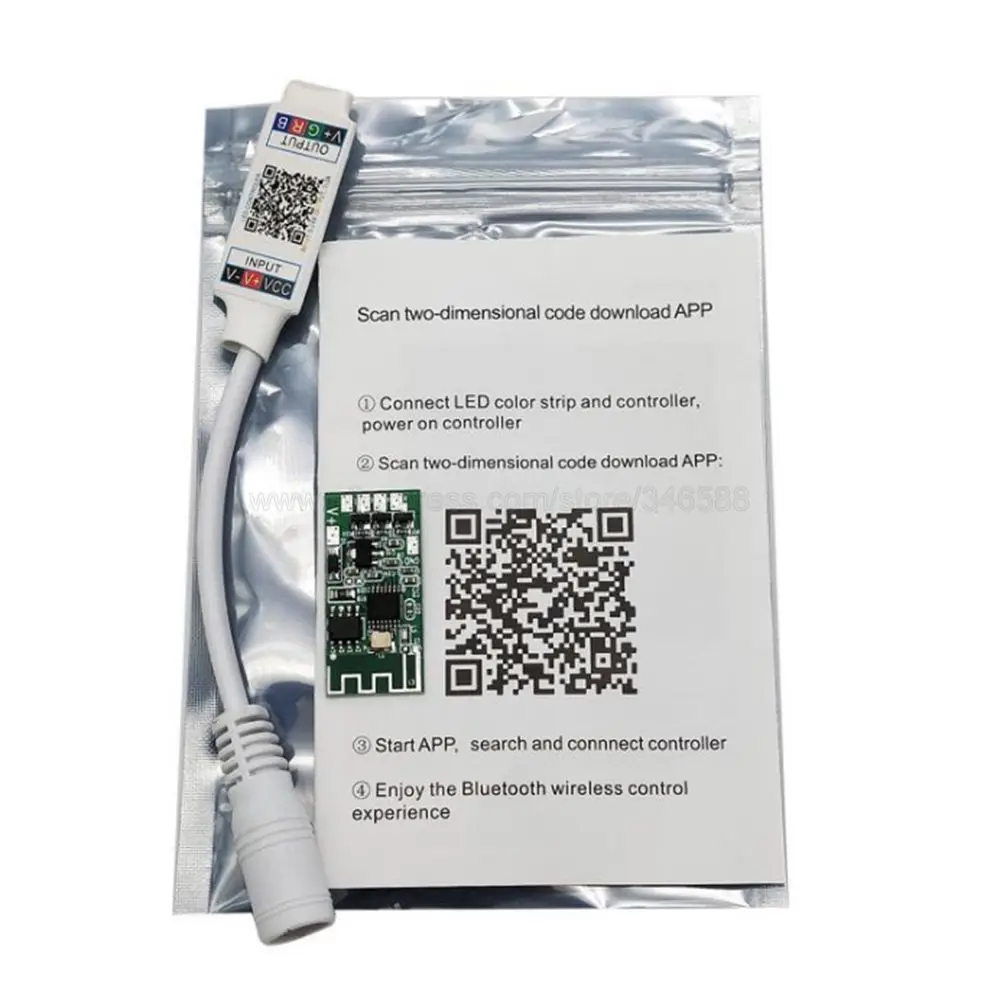 Mini RGB Bluetooth Compatible LED Controller DC 5V 12V 24V Music BT Smart APP Controller Light Strip Control For RGB LED Strip
