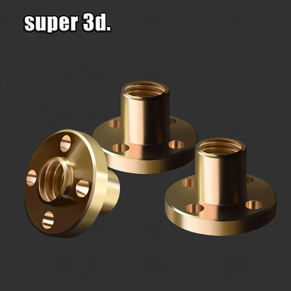 3D printer accessoris Copper Trapezoidal Lead Screw Nut T8 pitch 2mm for Lead 2/4/8mm screw  stepper motor rail screw  CNC