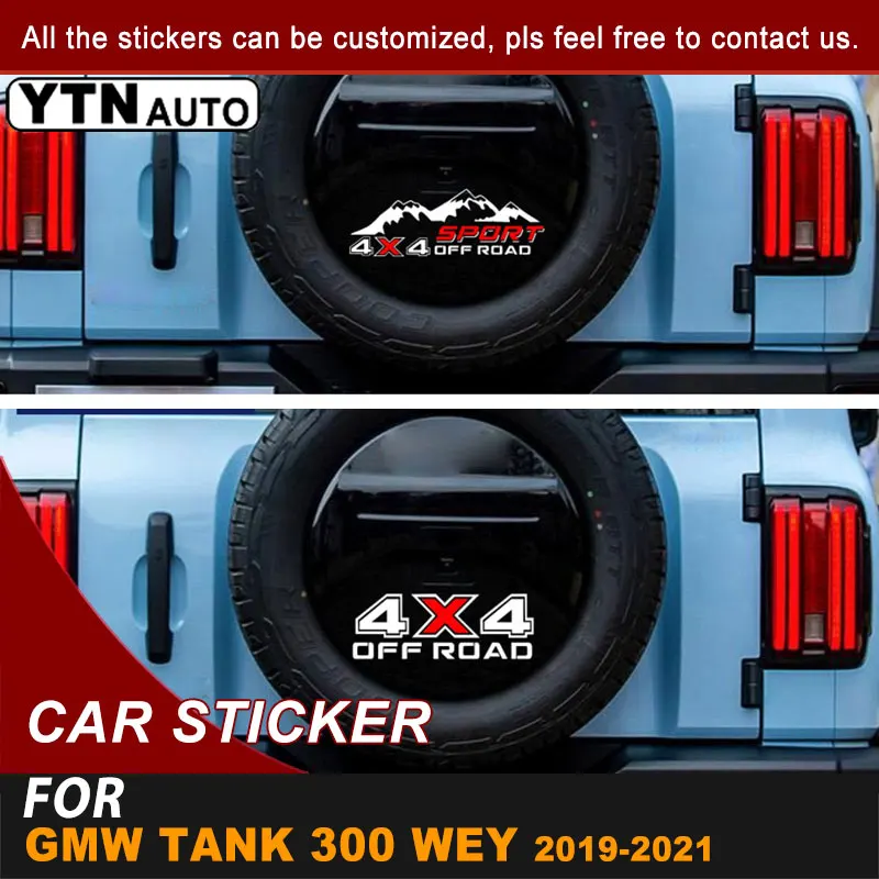 

Spare Tire Car Sticker For GMW Great Wall Tank 300 WEY 2019 2020 2021 4x4 Off Road Letter Styling Graphic Vinyl Cool Car Decals
