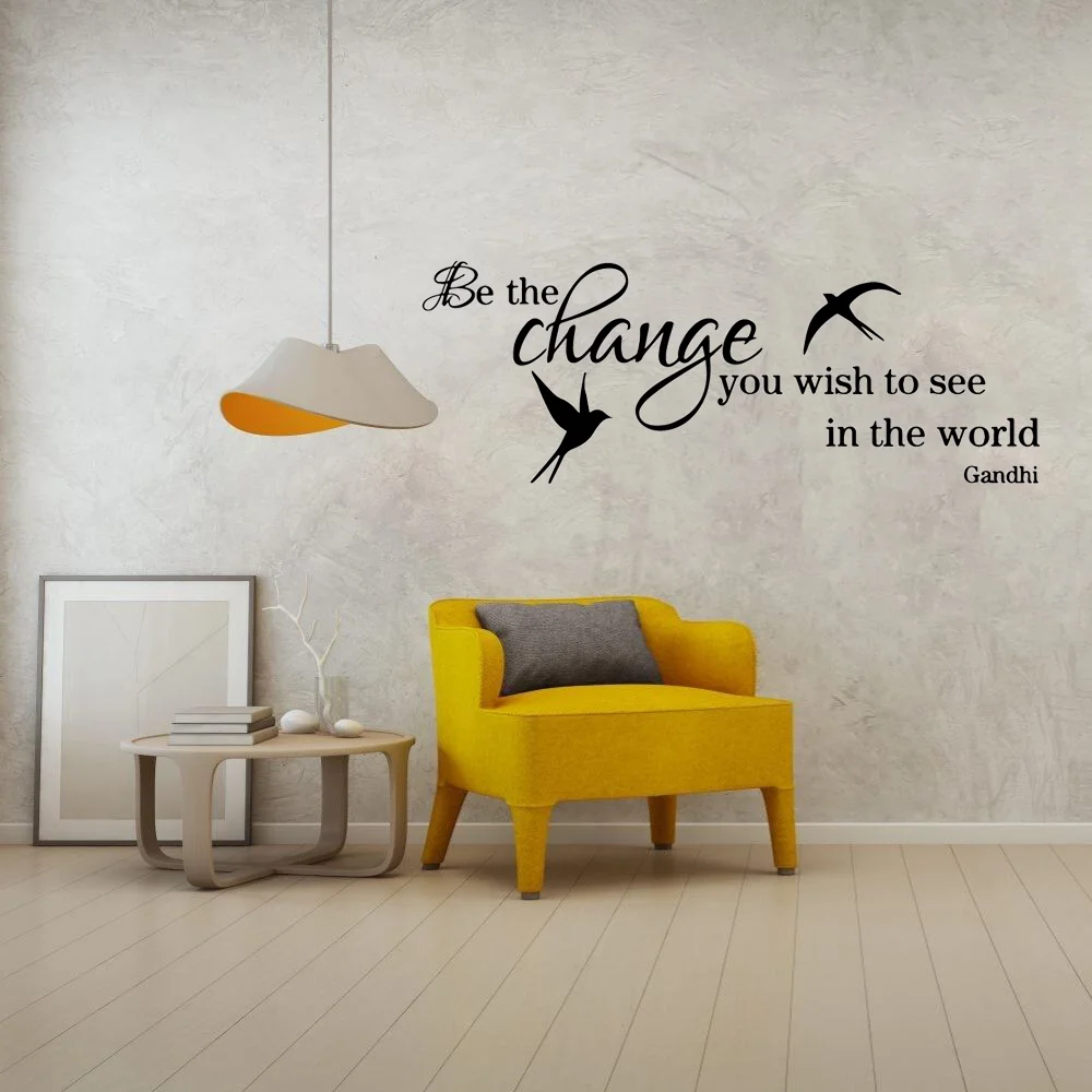 Inspiring Change World Frase Wall Stickers Art Decals For Office Room Vinyl Wallpaper Vinyl Sticker Company Wall Decal Mural