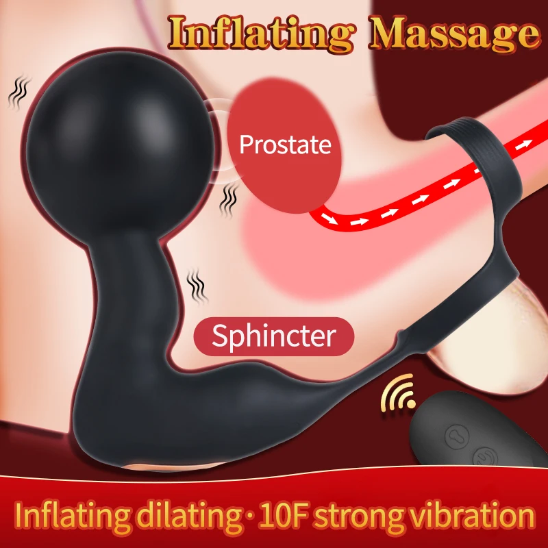 Inflatable Vibrator Anal Plug Ball Remote Butt Plug With Vibration Sexy Toys Vibrating Prostate Massager Silicone Anal Dilator