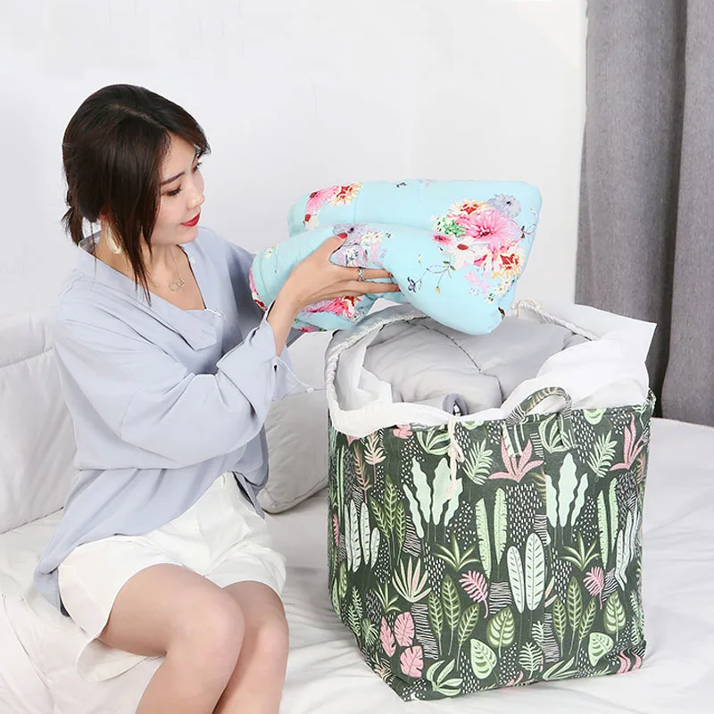 

Корзина для хранения ткани Оксфорд, складное одеяло, корзина для хранения одежды, веревка, большая сумка для хранения игрушек, предметы домашнего обихода