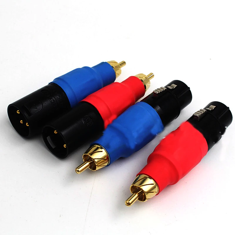 Hifi 4x Neutrik XLR plug to RCA plug Socket Adapter Gold Balanced Plug RCA plug