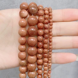 New Arrival Beads Set  Goldstone  4/6/8/10/12MM Selectable Natural Stone Beads For Jewelry Making Bulk  38CM/Strand