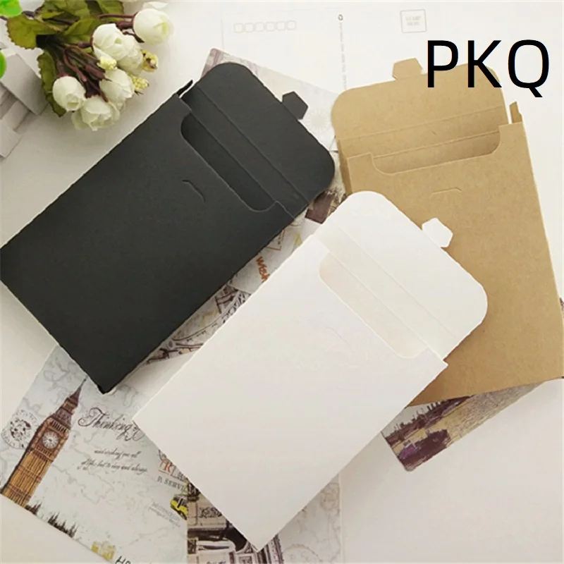 Blank Kraft Paper Envelope Packaging Box, Postcard, Photo Box, Greeting Card Packing Cardboard Box, 15.5*10.8*1.5cm, 10 PCs/Lot