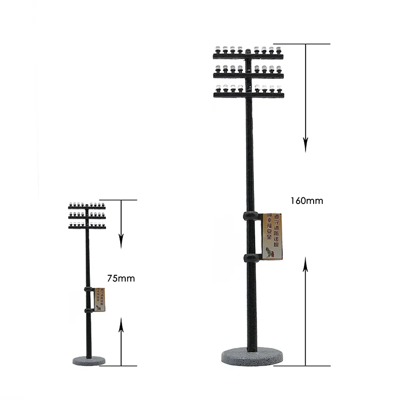 3pcs 1:87/1:160 Power Line Pole Miniature Model Oo/ho/n Scale Utility Pole Railroad Architectural Models Sand Table Material