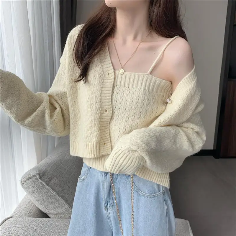 Cardigan da donna solido corto tenero semplice per il tempo libero 3 colori college primavera popolare comodo maglione femminile allentato Ulzzang