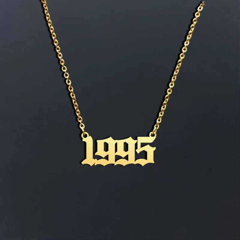 Jewelry Special Date Year Number Necklace for Women 1995 1996 1997 1998 1999 2000 from 1980 to 2019 Collares Mujer