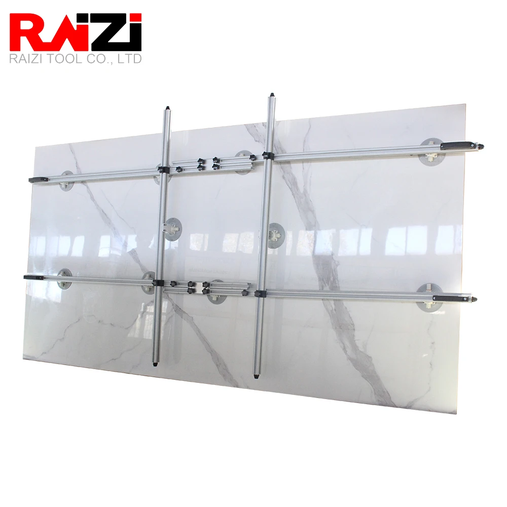 

Raizi Large Format Tile Slab Carrying and Handling System Silicone Suction Cups With Cross Bar 500kg Capacitylifter tools