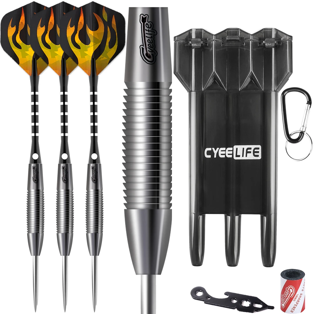 

CyeeLife 21/23/26/28/30g 90% Tungsten Steel Tip Darts Set Professional with carrying case,Tool+Aluminium Shafts+Sharpener