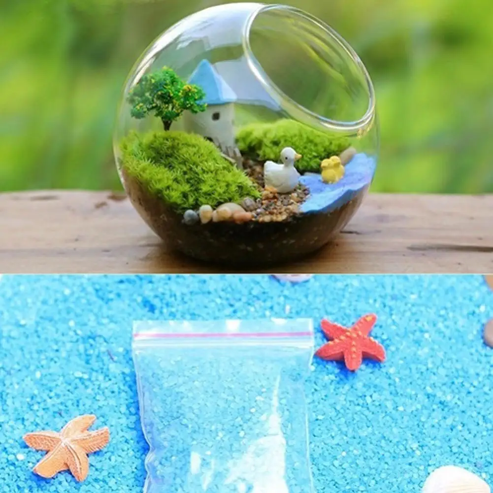 1 bolsa de arena azul para miniaturas, Terrario de musgo de jardín de hadas, artesanía, figuritas de bonsái, suministros, productos de accesorios