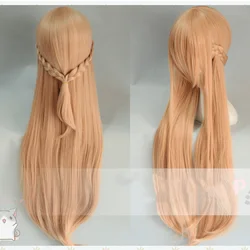 Anime Sword Art Online Yuuki Asuna Long wig Cosplay Costume SAO Yuki Asuna Women Synthetic Hair Halloween Party Role Play wigs