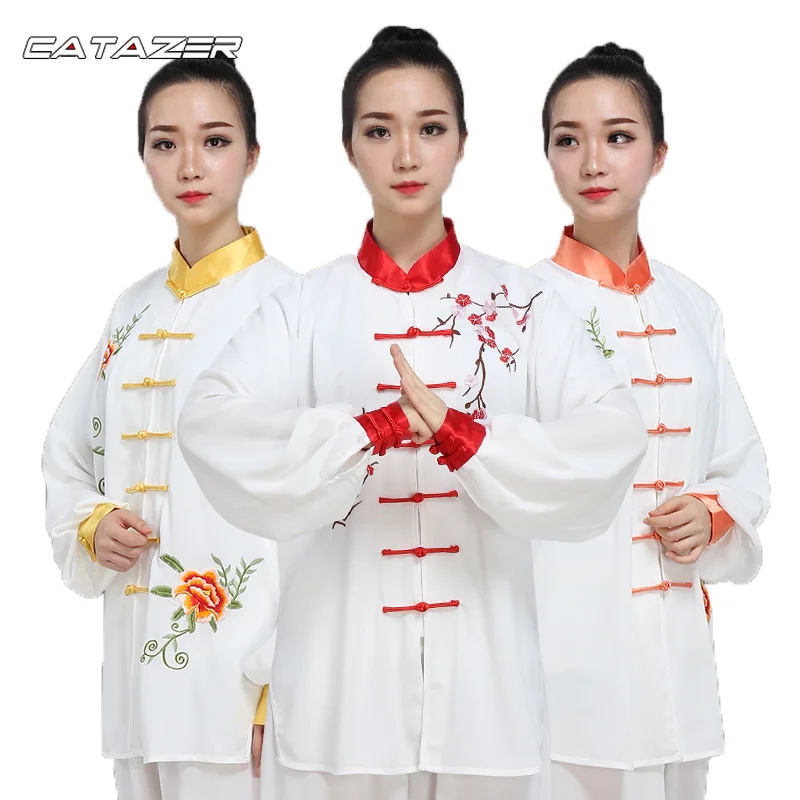 

Tai Chi Suit Women, Peony Plum Blossom Embroidery, Tai Chi Practice Performance Costume Spring and Autumn Competition Suit