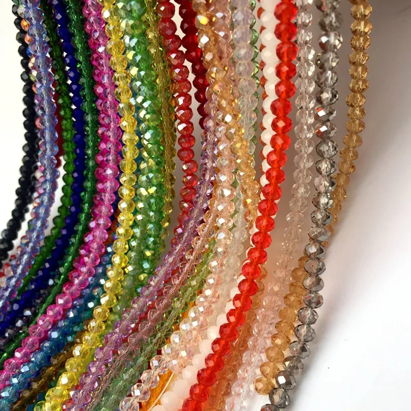 2/3/4/6/8mm Czech Oval Crystal Beads For Jewelry Making Diy Needlework AB Color Spacer Faceted Glass Beads Wholesale