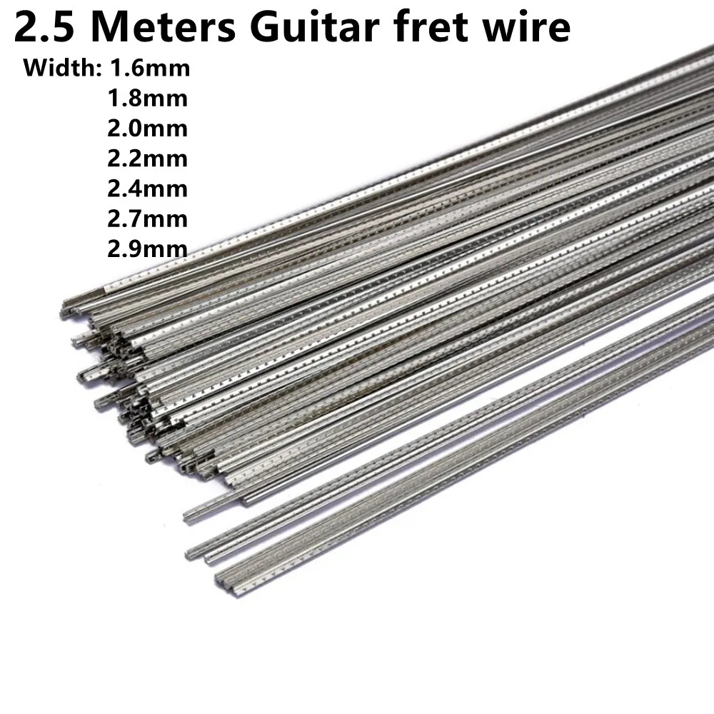 2.5 Meters Cupronickel Electric Bass Guitar Fret Wire 8FT Bass Guitar Fingerboard Fret Wire Copper Nickel Silver Gauge1.6-2.9MM